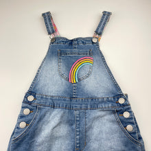 Load image into Gallery viewer, Girls Milkshake, embrodered stretch denim overalls, inside leg: 50.5cm, FUC, size 8,  