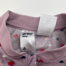 Load image into Gallery viewer, Girls Anko, fleece all-in-one pyjamas / sleepsuit, GUC, size 6,  
