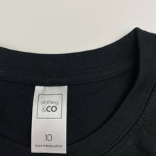 Load image into Gallery viewer, Unisex Clothing &amp; Co, black cotton tee / top, dog, EUC, size 10,  