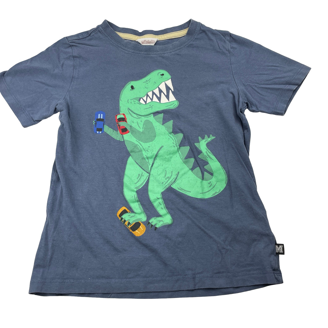 Boys Milkshake, cotton tee / top, dinosaur (cracked print), FUC, size 7,  