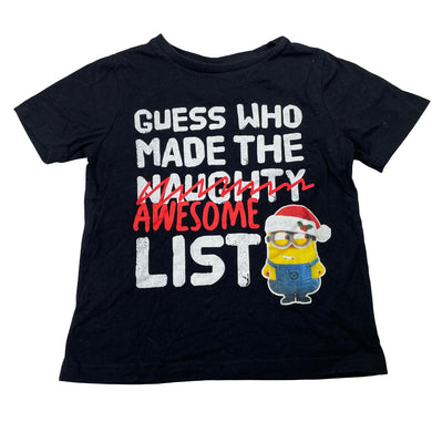 Unisex Minions, cotton Christmas tee / top, GUC, size 3,  