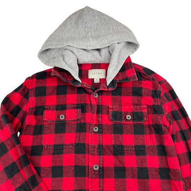 Boys JACHS, hooded flannel cotton shirt, size S, armpit-armpit: 40cm, shoulder-cuff: 45cm, GUC, size 8-9,  