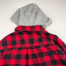 Load image into Gallery viewer, Boys JACHS, hooded flannel cotton shirt, size S, armpit-armpit: 40cm, shoulder-cuff: 45cm, GUC, size 8-9,  