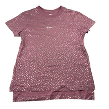 Load image into Gallery viewer, Girls NIKE, pink cotton tee / top, gold stars, EUC, size 10-12,  