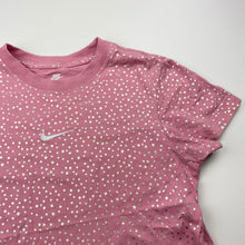 Load image into Gallery viewer, Girls NIKE, pink cotton tee / top, gold stars, EUC, size 10-12,  