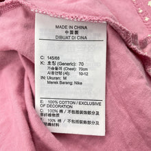 Load image into Gallery viewer, Girls NIKE, pink cotton tee / top, gold stars, EUC, size 10-12,  