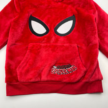 Load image into Gallery viewer, Boys H&amp;M, SPIDERMAN fleece hoodie sweater, no size, arpit-armpit: 34cm, shoulder-cuff: 38cm (small fix in hood lining), GUC, size 5-6,  