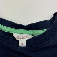 Load image into Gallery viewer, Boys Milkshake, navy cotton tee / top, dinosaurs, GUC, size 7,  