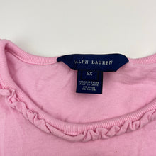 Load image into Gallery viewer, Girls RALPH LAUREN, pink cotton tee / top, EUC, size 6,  