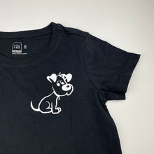 Load image into Gallery viewer, Girls Clothing &amp; Co, black cotton tee / top, dog, EUC, size 8,  