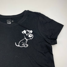 Load image into Gallery viewer, Girls Clothing &amp; Co, black cotton tee / top, dog, EUC, size 9,  