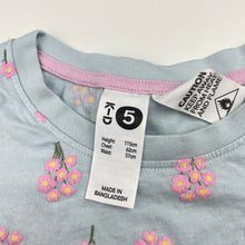 Load image into Gallery viewer, Girls KID, floral organic cotton pyjama top, EUC, size 5,  