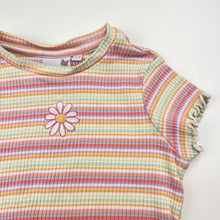 Load image into Gallery viewer, Girls GHANDA, ribbed stretchy tee / top, flower, EUC, size 3-4,  