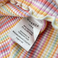 Load image into Gallery viewer, Girls GHANDA, ribbed stretchy tee / top, flower, EUC, size 3-4,  