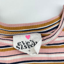 Load image into Gallery viewer, Girls Eve's Sister, striped ribbed tee / top, FUC, size 4,  