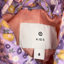 Load image into Gallery viewer, Girls Target, floral puffer jacket / coat, EUC, size 4,  