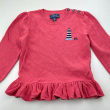 Load image into Gallery viewer, Girls POLO RALPH LAUREN, soft feel cotton / cashmere knit sweater, lighthouse, EUC, size 3,  