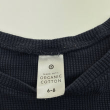 Load image into Gallery viewer, Unisex Target, navy waffle organic cotton long sleeve top, GUC, size 6-8,  