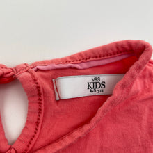 Load image into Gallery viewer, Girls M&amp;S, coral cotton long sleeve tee / top (light mark lower back), FUC, size 4-5,  