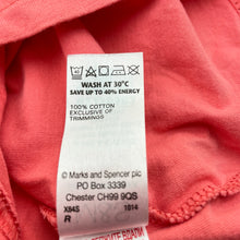 Load image into Gallery viewer, Girls M&amp;S, coral cotton long sleeve tee / top (light mark lower back), FUC, size 4-5,  