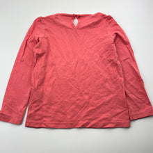Load image into Gallery viewer, Girls M&amp;S, coral cotton long sleeve tee / top (light mark lower back), FUC, size 4-5,  