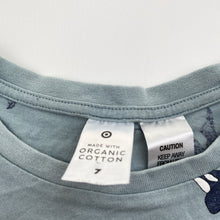 Load image into Gallery viewer, Boys Target, organic cotton pyjama tee / top, whales, FUC, size 7,  