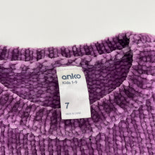 Load image into Gallery viewer, Girls Anko, purple chenille knit sweater / jumper, EUC, size 7,  
