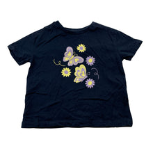 Load image into Gallery viewer, Girls Anko, navy cotton tee / top, butterflies, EUC, size 2,  