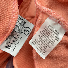 Load image into Gallery viewer, Girls Minti, fleece-lined stretchy sweater / jumper, unicorn (marks lower front &amp; cuffs), FUC, size 5,  