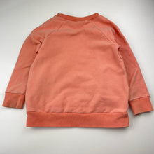 Load image into Gallery viewer, Girls Minti, fleece-lined stretchy sweater / jumper, unicorn (marks lower front &amp; cuffs), FUC, size 5,  