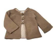 Load image into Gallery viewer, Unisex Purebaby, fleece-lined organic cotton / wool cardigan, FUC, size 1,  