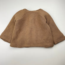 Load image into Gallery viewer, Unisex Purebaby, fleece-lined organic cotton / wool cardigan, FUC, size 1,  