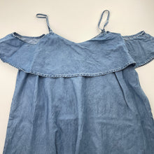 Load image into Gallery viewer, Girls Seed, blue lyocell summer dress, GUC, size 16, L: 76cm