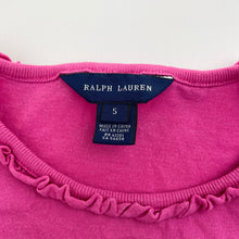 Load image into Gallery viewer, Girls Ralph Lauren, pink cotton tee / top, discolouration, FUC, size 5,  