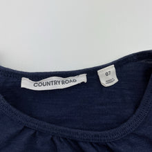 Load image into Gallery viewer, Girls Country Road, navy cotton long sleeve top, wash fade, FUC, size 7,  
