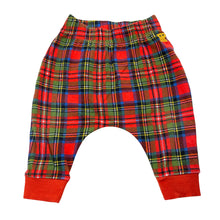 Load image into Gallery viewer, Unisex Rock Your Baby, stretchy tartan pants / bottoms, elasticated, GUC, size 0,  