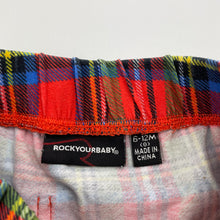 Load image into Gallery viewer, Unisex Rock Your Baby, stretchy tartan pants / bottoms, elasticated, GUC, size 0,  