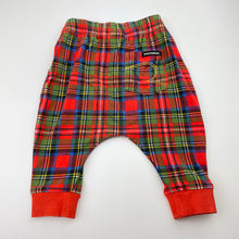 Load image into Gallery viewer, Unisex Rock Your Baby, stretchy tartan pants / bottoms, elasticated, GUC, size 0,  