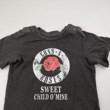 Load image into Gallery viewer, Unisex H&amp;M, GUNS N ROSES organic cotton bodysuit / romper, GUC, size 0,  
