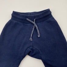 Load image into Gallery viewer, Unisex Sprout, navy fleece lined track pants, elasticated, FUC, size 0,  