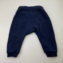 Load image into Gallery viewer, Unisex Sprout, navy fleece lined track pants, elasticated, FUC, size 0,  
