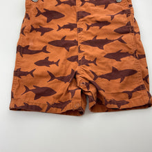 Load image into Gallery viewer, Boys Carters, cotton overalls / shortalls, sharks, FUC, size 0,  