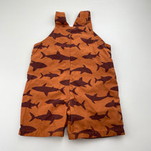 Load image into Gallery viewer, Boys Carters, cotton overalls / shortalls, sharks, FUC, size 0,  