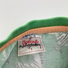 Load image into Gallery viewer, Unisex Sprout, cotton tee / top, zebras, wash fade, FUC, size 1,  