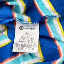 Load image into Gallery viewer, Boys B Collection, striped cotton tee / top, FUC, size 2,  