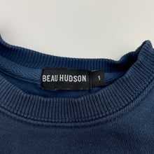 Load image into Gallery viewer, Boys BEAU HUDSON, navy fleece lined sweater / jumper, FUC, size 1,  