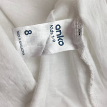 Load image into Gallery viewer, Unisex Anko, white cotton long sleeve tee / top, EUC, size 8,  