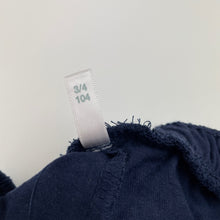 Load image into Gallery viewer, Unisex Idexe, navy lightweight cotton casual pants, Inside leg: 40cm, GUC, size 3-4,  