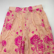 Load image into Gallery viewer, Girls lightweight, floral cotton pants, elasticated, no labels, Inside leg: 57cm, W: 32cm across unstretched, FUC, size 12-14,  