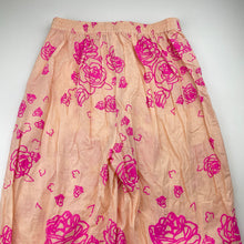 Load image into Gallery viewer, Girls lightweight, floral cotton pants, elasticated, no labels, Inside leg: 57cm, W: 32cm across unstretched, FUC, size 12-14,  